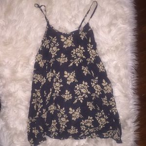 Blue & cream flowered sun dress